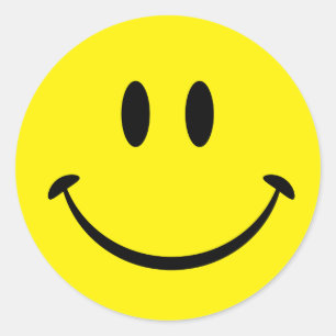 Lycka Ansikte Runt Klistermärke