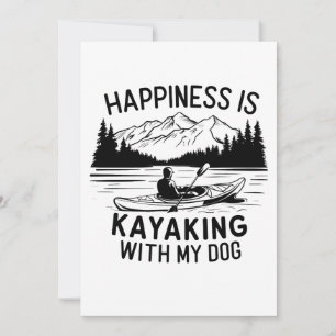Lycka är att Kajaka Med min Hund Utomhus Campin Inbjudningar