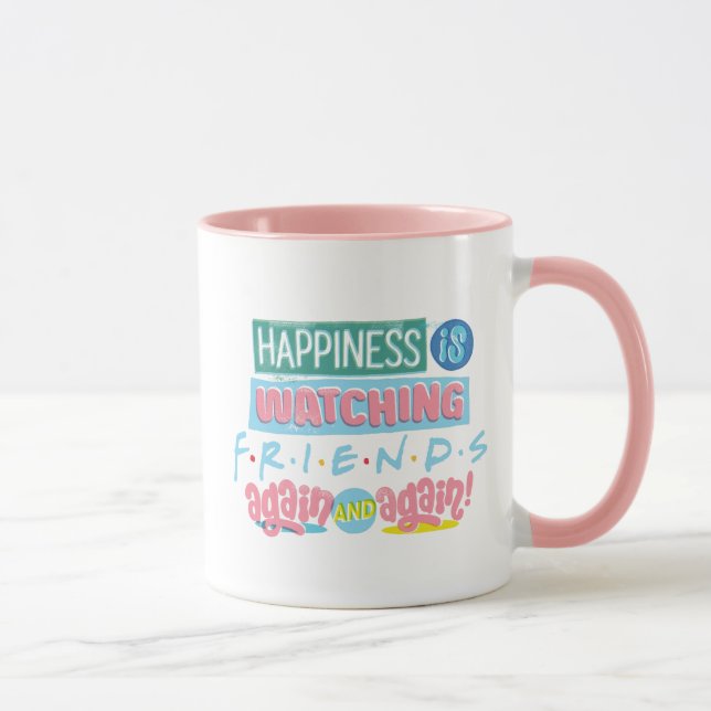 Lycka är att titta på FRIENDS™ igen och igen Mugg (Höger)