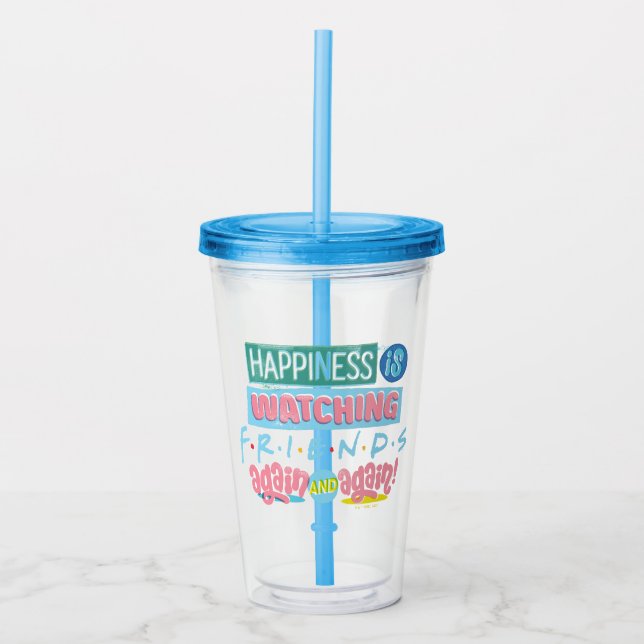 Lycka är att titta på FRIENDS™ igen och igen Take Away Mugg (Framsida)