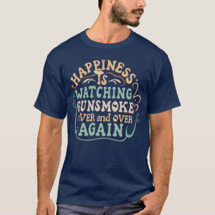 Lycka är att titta på Gunröken Funny Cowboy Hat T Shirt