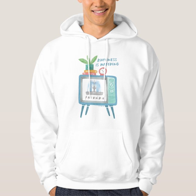 Lycka är att titta på Vänner Hoodie (Framsida)
