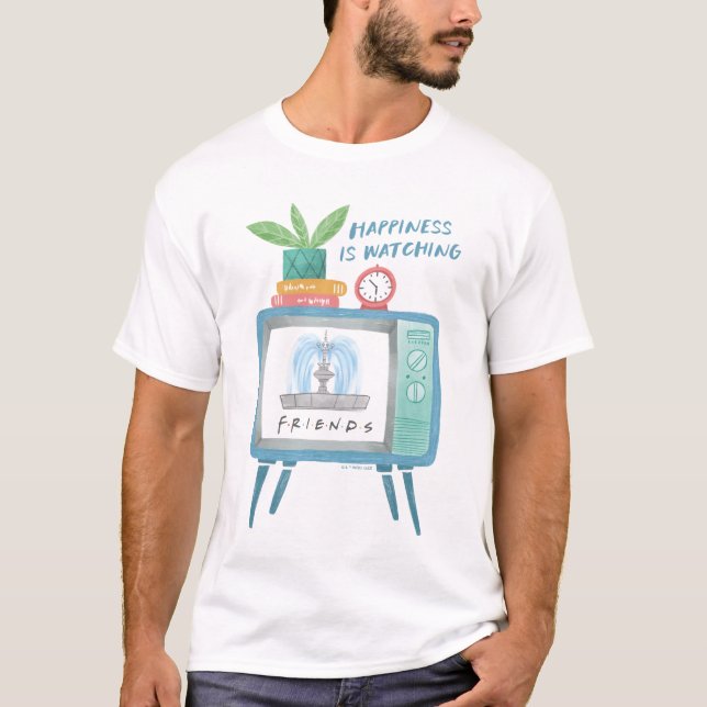 Lycka är att titta på Vänner T Shirt (Framsida)