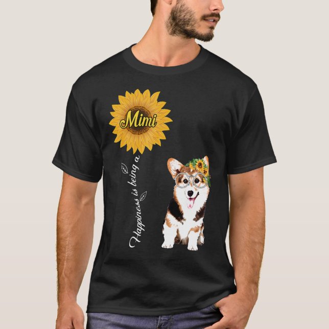 Lycka är att vara en Corgi Mimi T Shirt (Framsida)