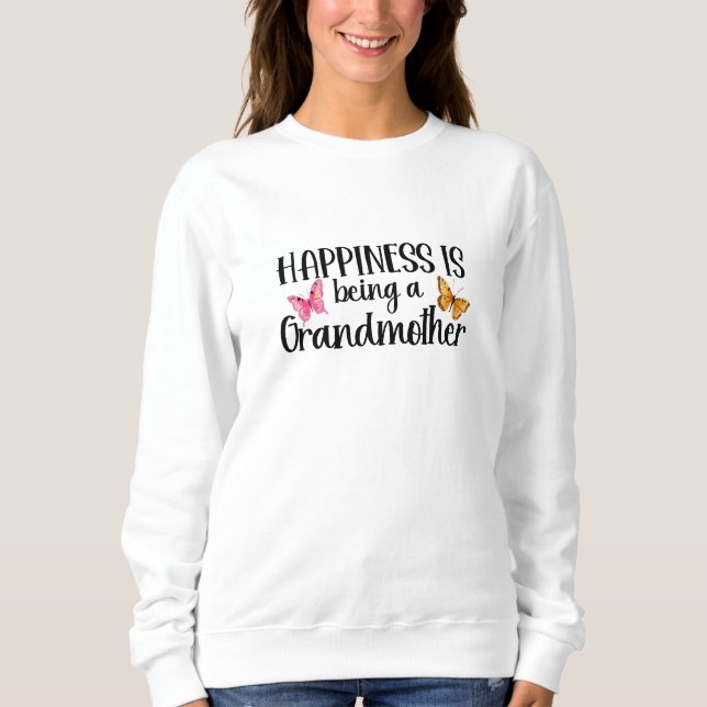 Lycka är att vara en farmor fjärilsmormor t shirt (Framsida)