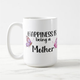 Lycka är att vara en fjäril-mamma-present kaffemugg