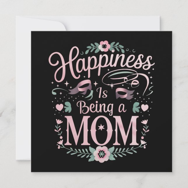 Lycka är att vara en mamma mors dag inbjudningar (Framsida)