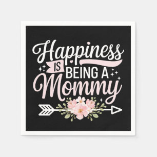 Lycka är att vara en mammy blommig mors dag pappersservett