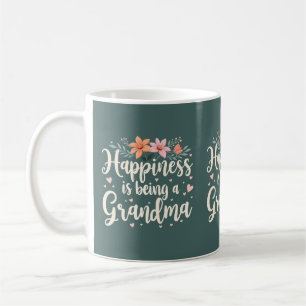 Lycka är att vara en mormor Blommigt Cottagecore Kaffemugg
