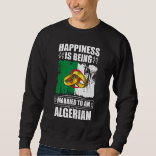 Lycka är att vara gift med en algerier Algeriet Lång Ärmad Tröja