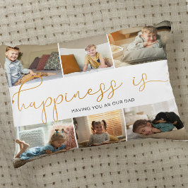 Lycka är du som Pappa Modern 6 Photo Collage Prydnadskudde