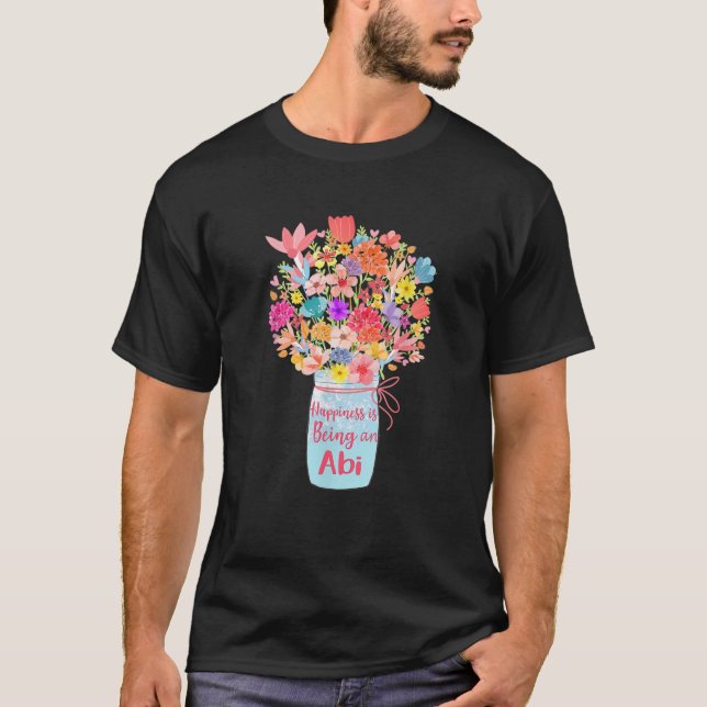 Lycka är en abi Flower Grandma Mor s T Shirt (Framsida)