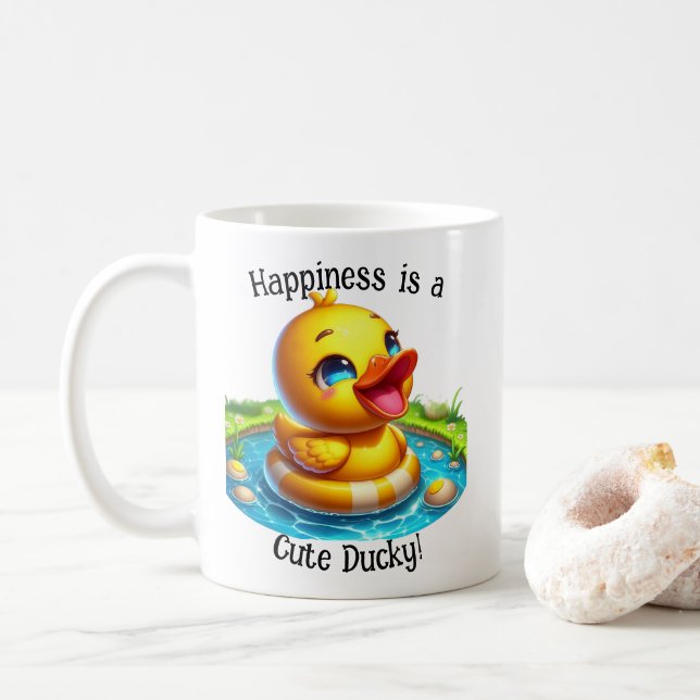 Lycka är en Cute Ducky Coffee Mugg (1) (Med munk)