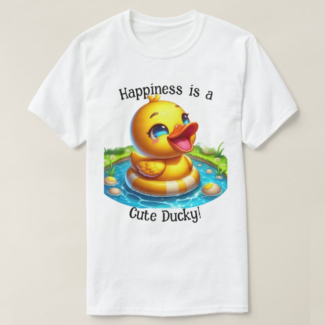 Lycka är en Cute Ducky T-Shirt (1) (Design framsida)