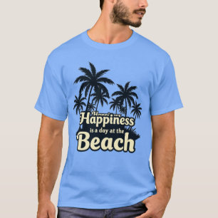 Lycka är en dag vid Beach Retro Handflatan T Shirt
