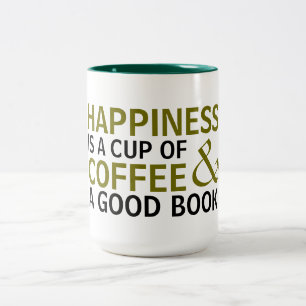 lycka är en kopp av kaffets bra bok mugg