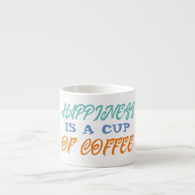 Lycka är en kopp kaffe espressomugg (Framsidan)