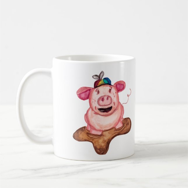 Lycka är en Lera Puddle Mugg (Vänster)