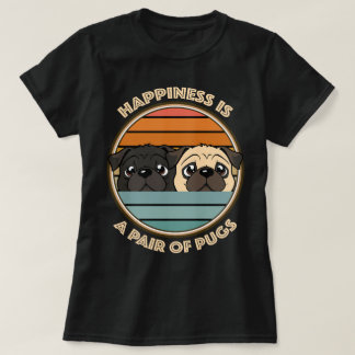 Lycka är en Pair av Pugs Cute Pug T Shirt