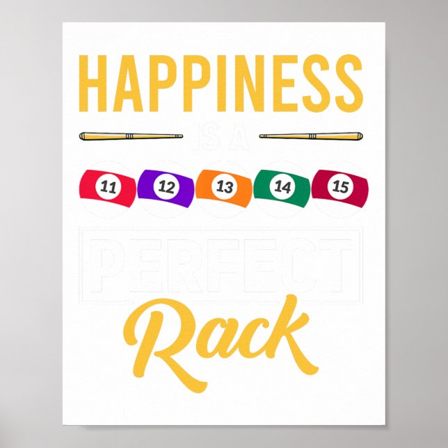 Lycka är en Perfekt Rack Billiard Game Älskare Bi Poster (Framsidan)