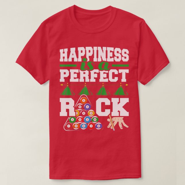 Lycka är en Perfekt RackFunny Bassäng Billiard Pla T Shirt (Design framsida)