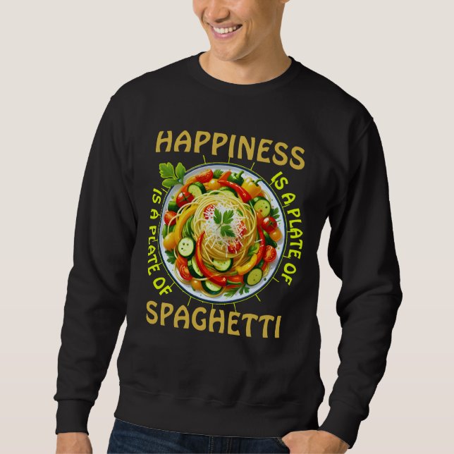 Lycka är en spaghetti lång ärmad tröja (Framsida)