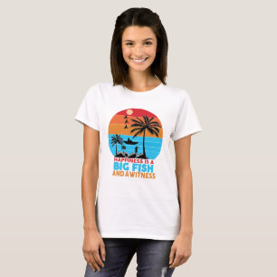 Lycka är en stor fisk Motiverande Citat T-Shirt