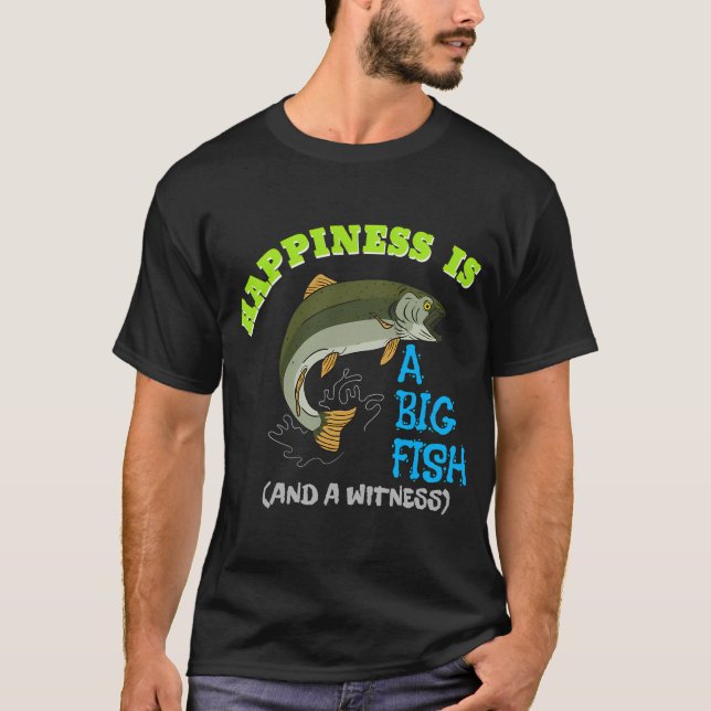 Lycka Är En Stor Fisk T Shirt (Framsida)