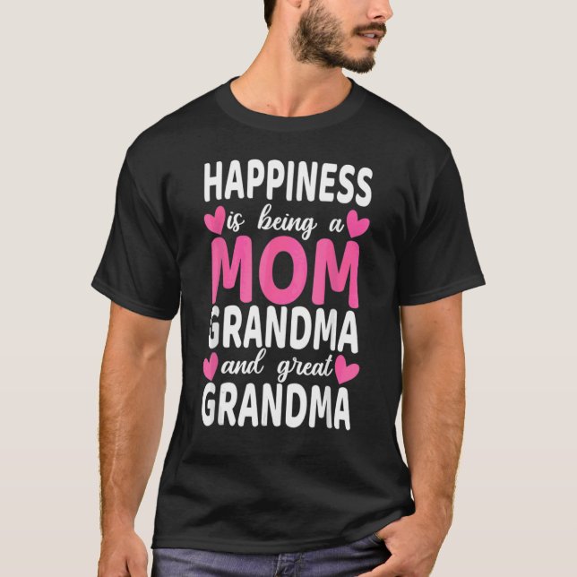 Lycka är en Underbar kvinnlig mormor i Mamma T Shirt (Framsida)