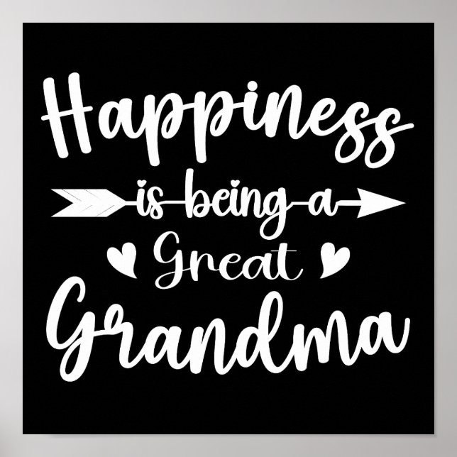 Lycka är en Underbar mormor Mors dag Poster (Framsidan)