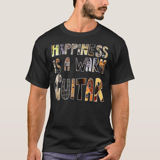 Lycka är en varm Guitar Tee Shirt (Framsida)