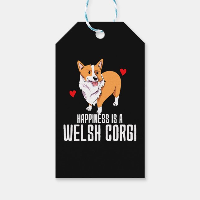 Lycka är en walesisk Corgi Presentetikett (Framsidan)