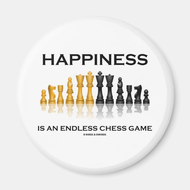Lycka är ett ändlöst chess-spel magnet (Framsidan)