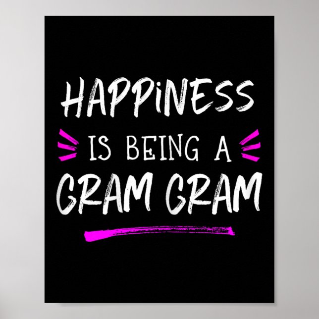 Lycka är ett grammogram Cute Gramgram Poster (Framsidan)