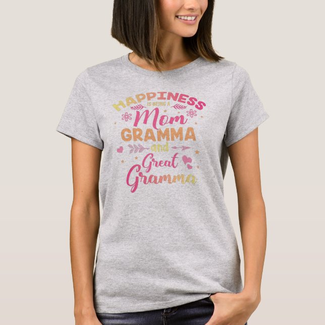 lycka är ett mamma-gramma och en underbar gramma t shirt (Framsida)