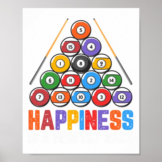 Lycka är ett Perfekt-rack - Snooker Bassäng Player Poster (Framsidan)