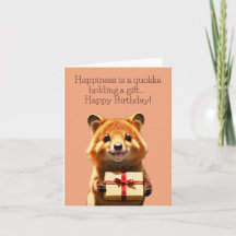 Lycka är ett Quokka-kort för finstilt hälsning