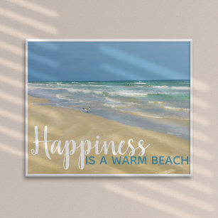 Lycka är ett "Warm Beach Funny Seaside Home" Poster