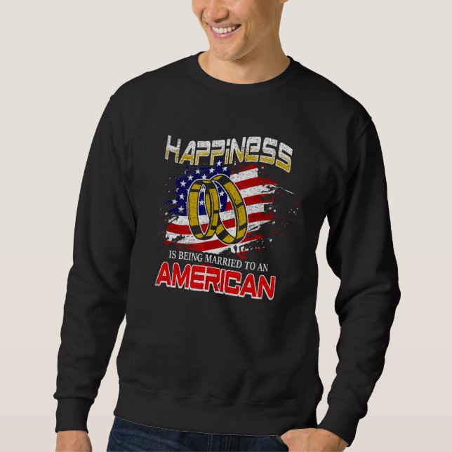 Lycka är gift med en amerikan just Mar Lång Ärmad Tröja (Framsida)