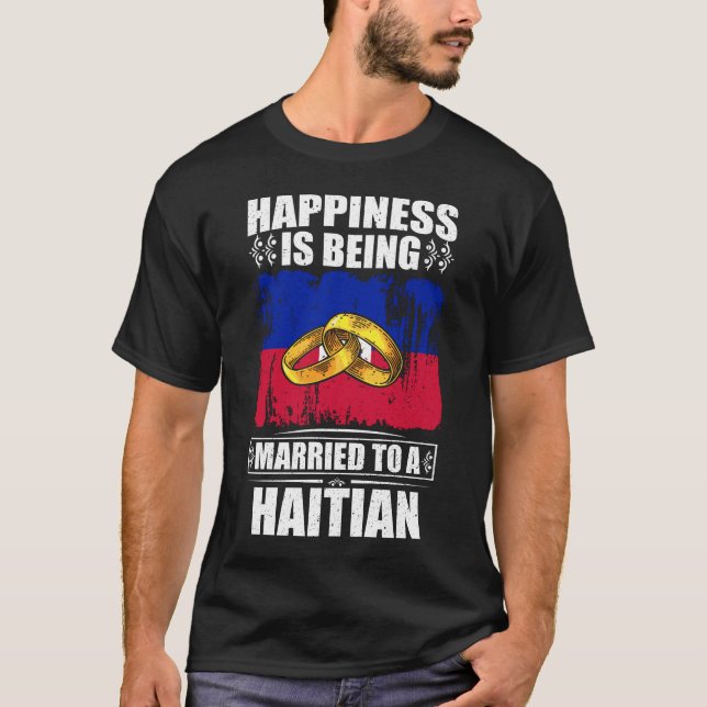 Lycka är gift med en haitier t shirt (Framsida)