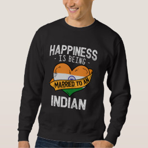 Lycka är gift med en indiansk fru Husba Lång Ärmad Tröja