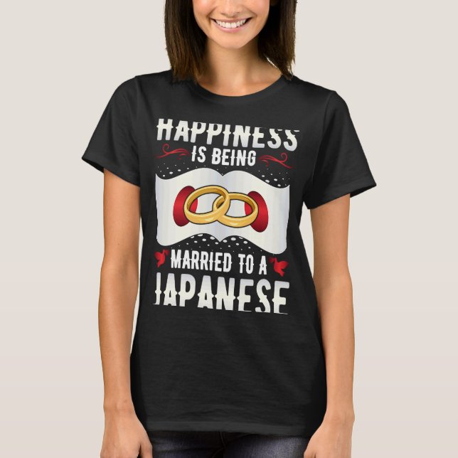 Lycka är gift med en japansk flickfru t shirt (Framsida)