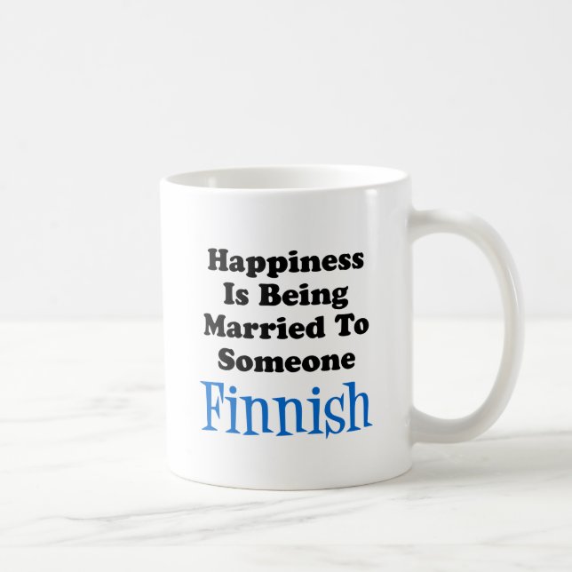 Lycka är gift med någon finländare kaffemugg (Höger)