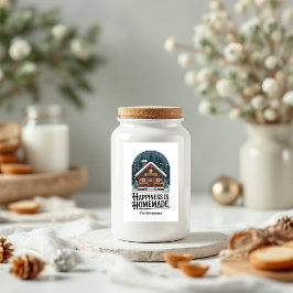 Lycka är Homemade Cabin Design jul Mat Etikett