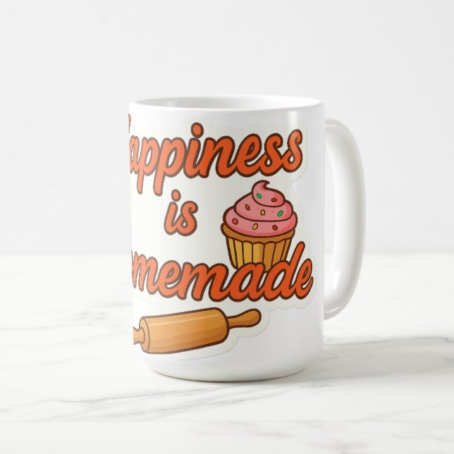 Lycka är Homemade Sticker Kaffemugg (Framsida höger)