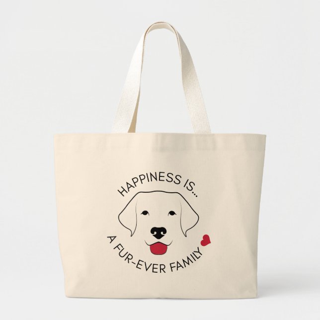 "Lycka är..." Jumbo Canvas Tote Bag Tygkasse (Framsidan)
