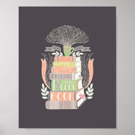Lycka är kaffe och Bokar Poster