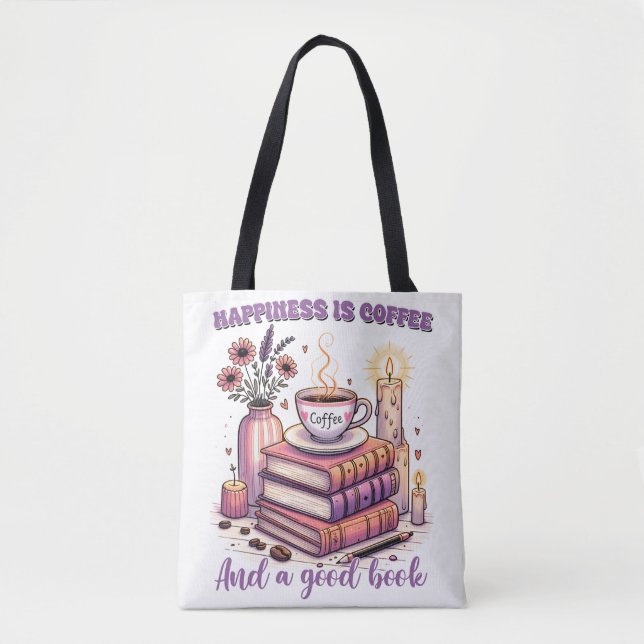 Lycka är kaffe och Bra Bok Tygkasse (Framsida)