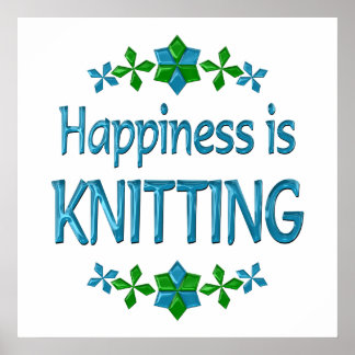Lycka är Knitting Poster