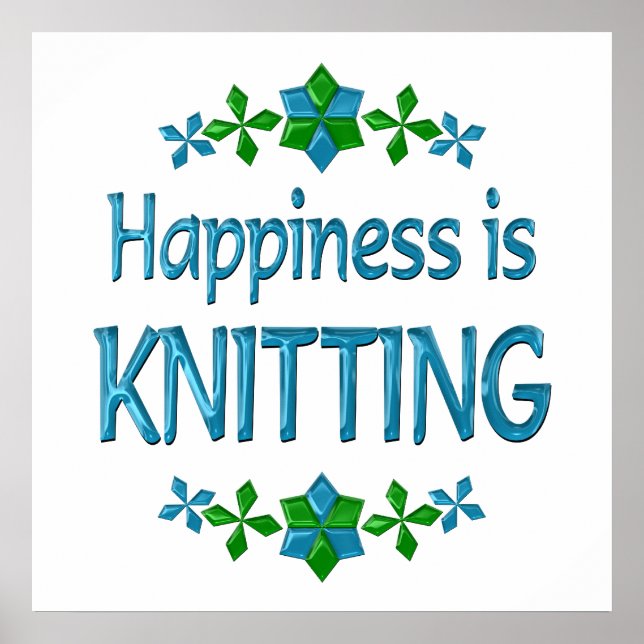 Lycka är Knitting Poster (Framsidan)